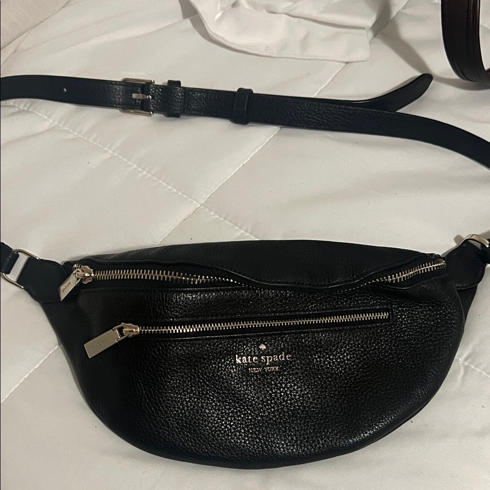 kate spade Black Pebbled Leather Waist Bag
